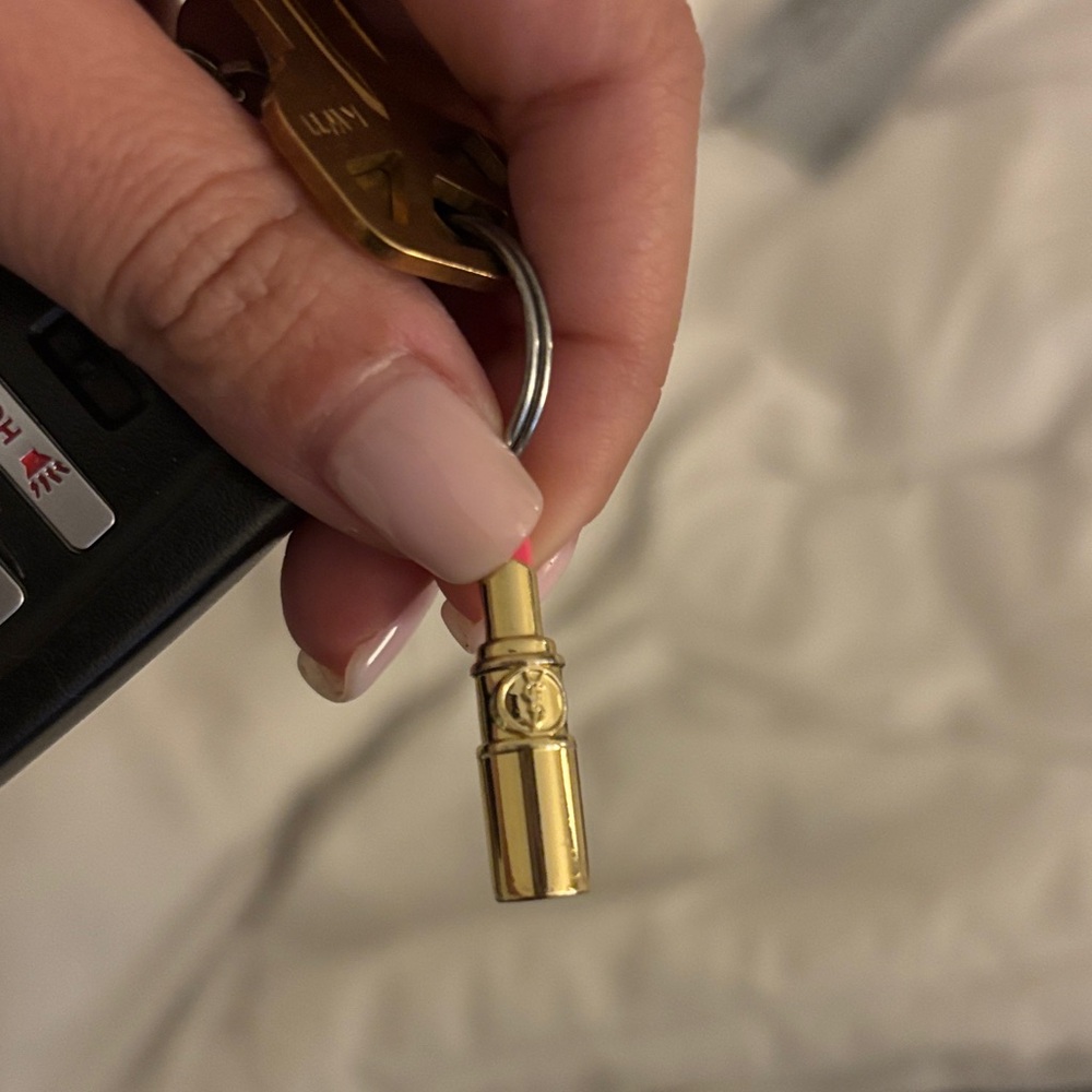 YSL Beauty Gold Lipstick Keychain Accessory